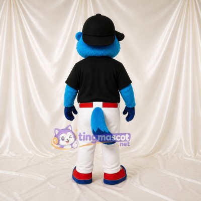 Blue Monster Mascot Costume Full Body for Adults Sports Events