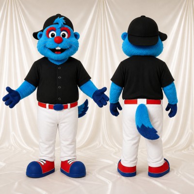 Blue Monster Mascot Costume Full Body for Adults Sports Events