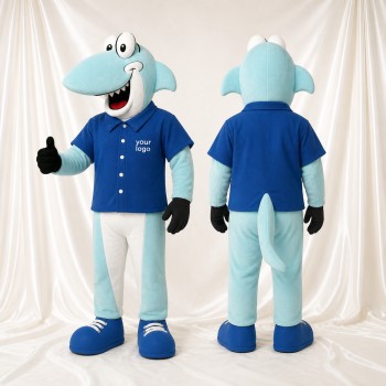 Requin Bleu Clair Costume de mascotte intégral pour adultes Aquariums