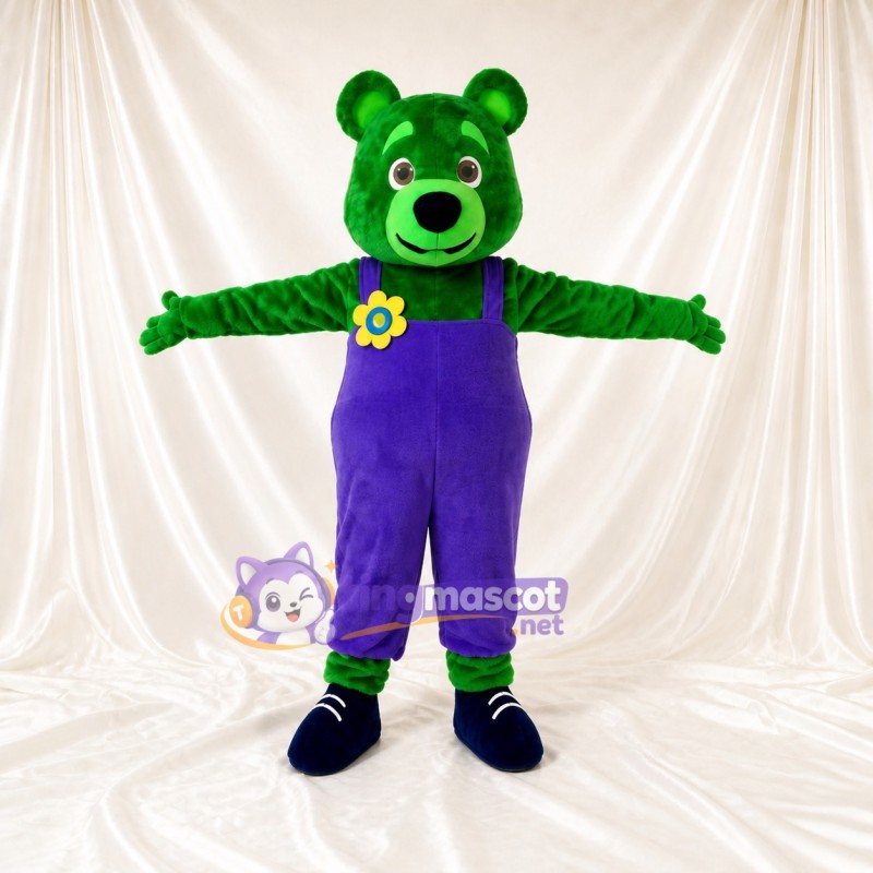 Bright Purple Bear Mascot Costume Full Body for Adults School Events
