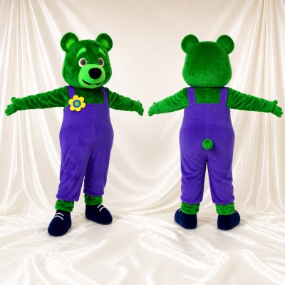 Bright Purple Bear Mascot Costume Full Body for Adults School Events