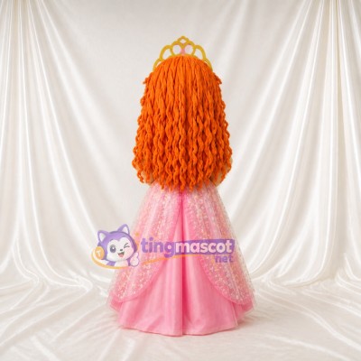 Pink Princess Mascot Costume Full Body for Adults Stage Events