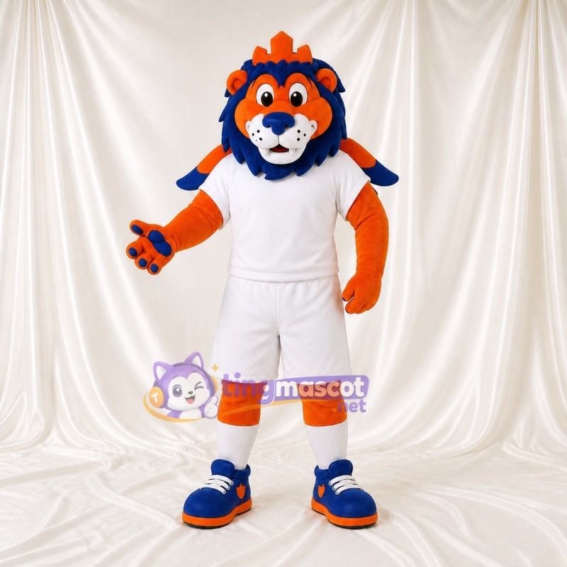 Orange Lion Mascot Costume Full Body for Adults Sports Events