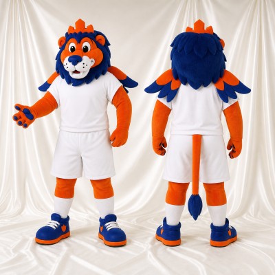 Orange Lion Mascot Costume Full Body for Adults Sports Events