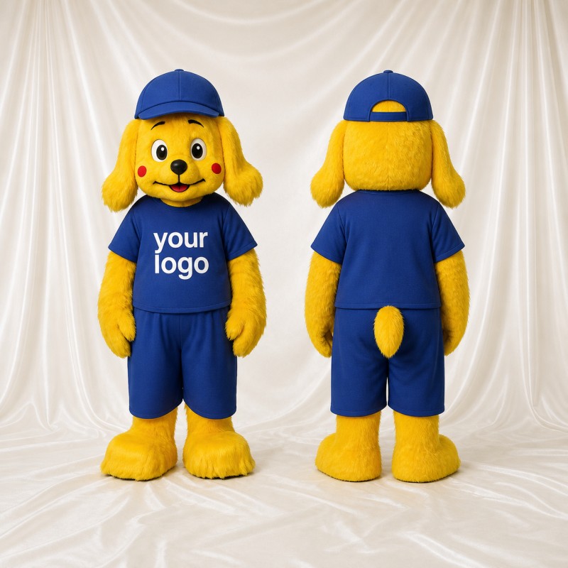 Chien jaune Costume de mascotte intégral pour adultes Événements sportifs