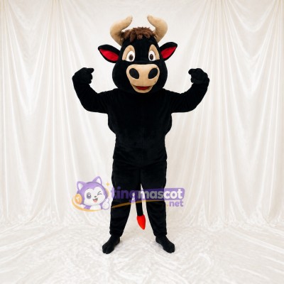 Black Bull Mascot Costume Full Body for Adults Sports Events
