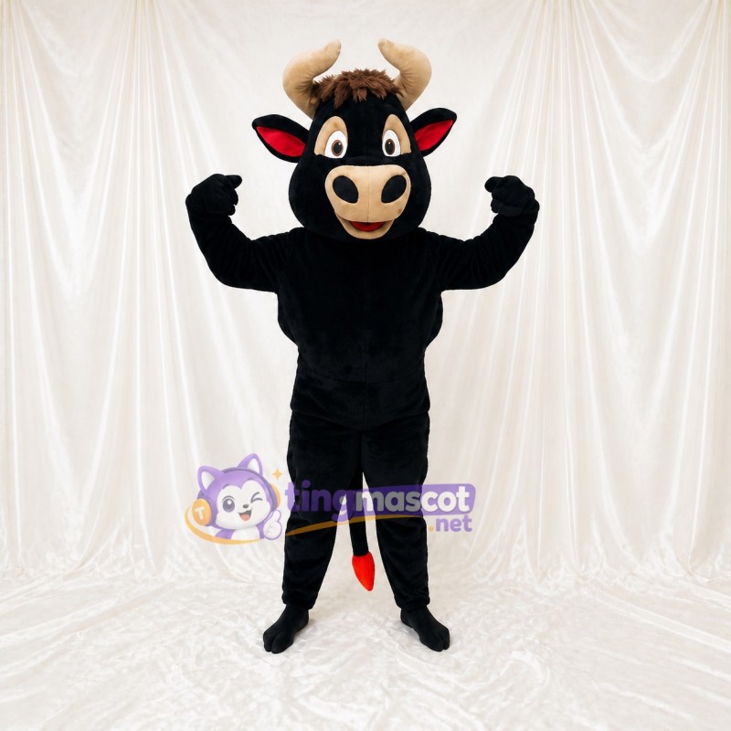 Black Bull Mascot Costume Full Body for Adults Sports Events