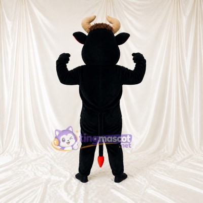 Black Bull Mascot Costume Full Body for Adults Sports Events