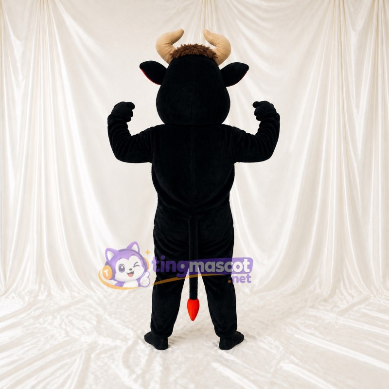 Black Bull Mascot Costume Full Body for Adults Sports Events
