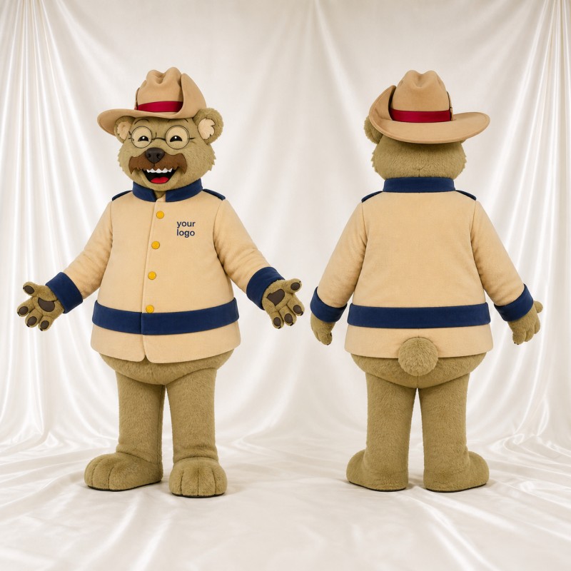 Bear Ranger Mascot Costume Full Body for Adults Outdoor Events
