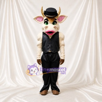 Vache Blanche Costume de mascotte intégral pour adultes Événements de scène