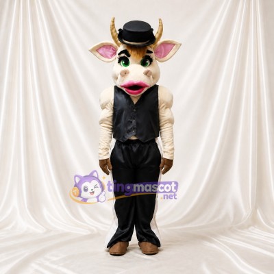 Vache Blanche Costume de mascotte intégral pour adultes Événements de scène