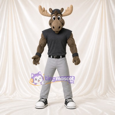 Élan Gris Costume de mascotte intégral pour adultes Événements sportifs