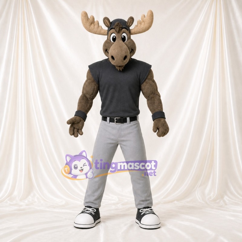 Élan Gris Costume de mascotte intégral pour adultes Événements sportifs