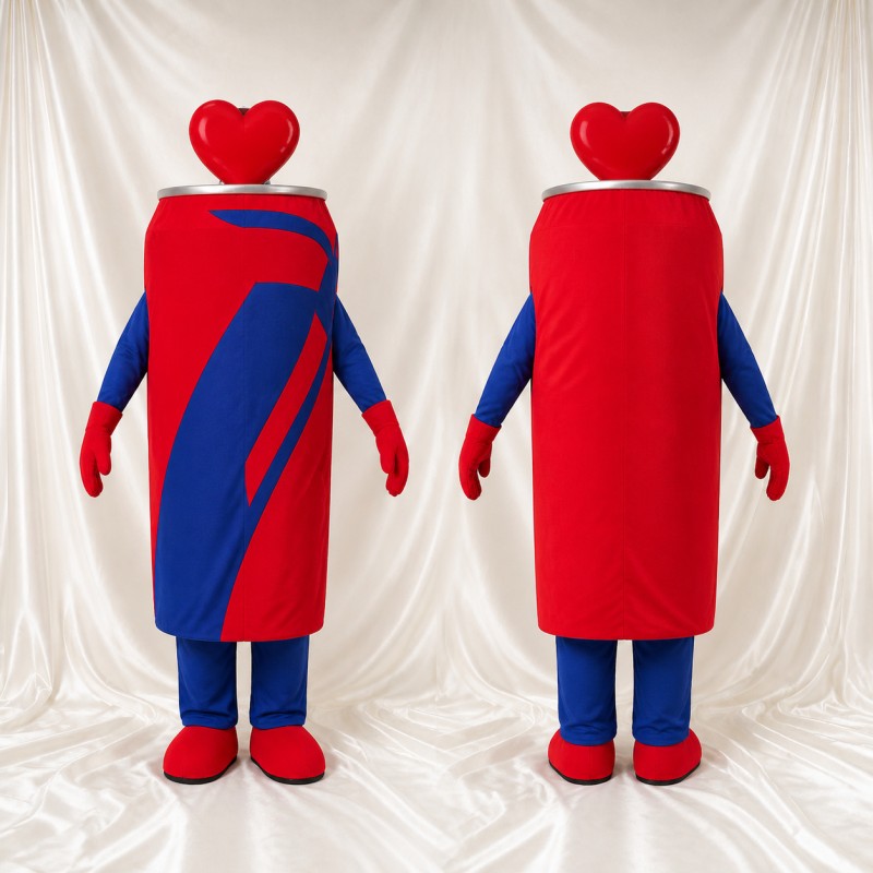 Cylindre Rouge Costume de mascotte intégral pour adultes Événements caritatifs