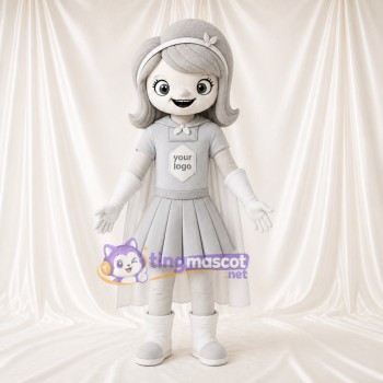 Fille Blanche Costume de mascotte intégral pour adultes Événements scolaires