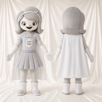 Fille Blanche Costume de mascotte intégral pour adultes Événements scolaires
