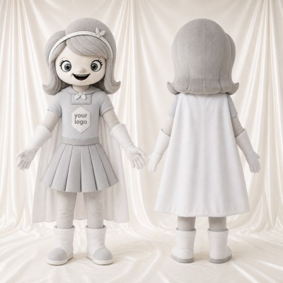 Fille Blanche Costume de mascotte intégral pour adultes Événements scolaires
