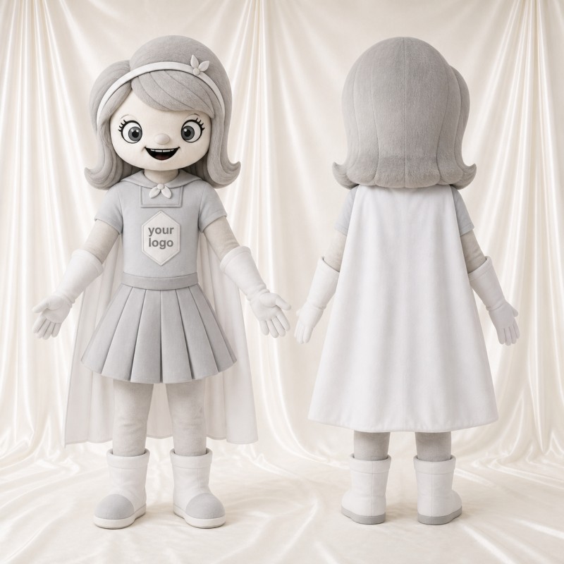 Fille Blanche Costume de mascotte intégral pour adultes Événements scolaires