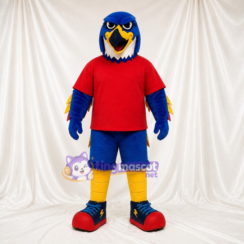 Red Team Eagle Mascot Costume Full Body for Adults Sports Events