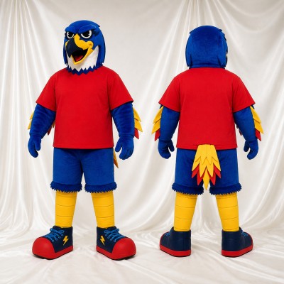 Red Team Eagle Mascot Costume Full Body for Adults Sports Events