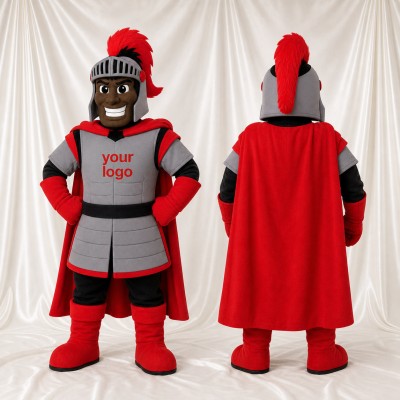 Gray Roman Soldier Mascot Costume Full Body for Adults Stage Events