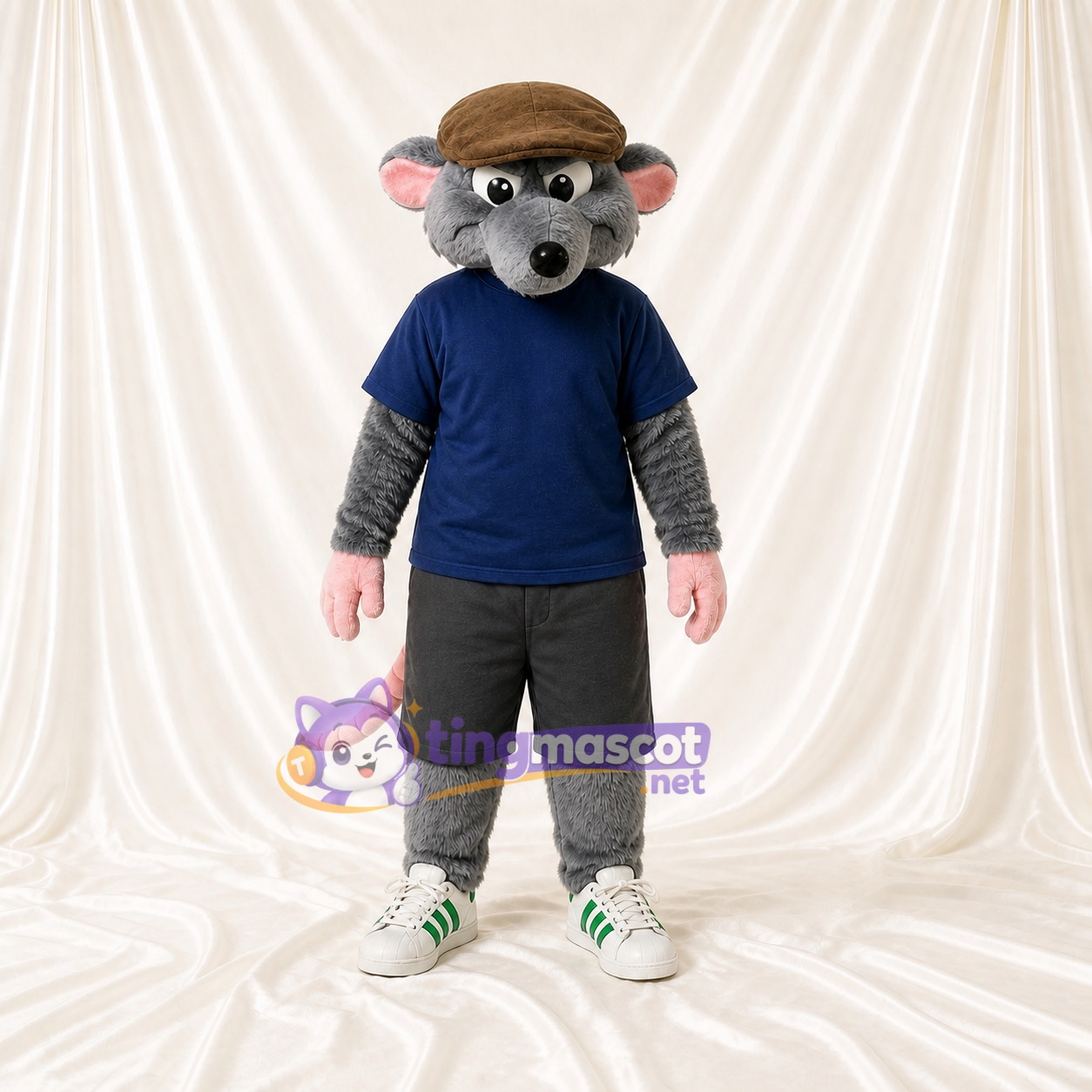 Graue Maus Maskottchenkostüm Ganzkörper für Erwachsene Sportveranstaltungen Graue Maus Maskottchenkostüm Ganzkörper für Erwachsene Sportveranstaltungen