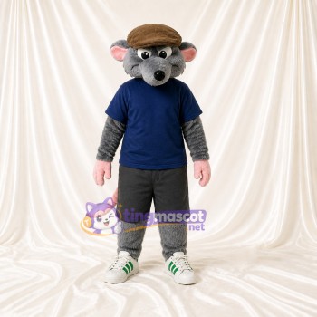 Gray Mouse Mascot Costume Full Body for Adults Sports Events