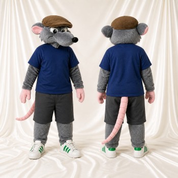 Gray Mouse Mascot Costume Full Body for Adults Sports Events