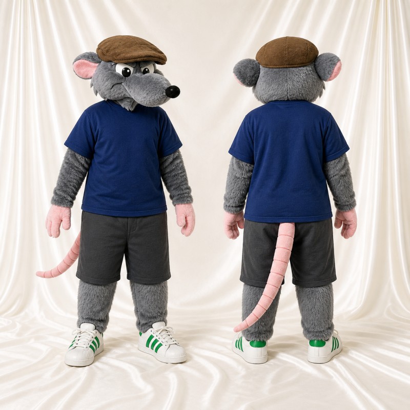 Gray Mouse Mascot Costume Full Body for Adults Sports Events
