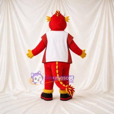 Red Dragon Mascot Costume Full Body for Adults Sports Events
