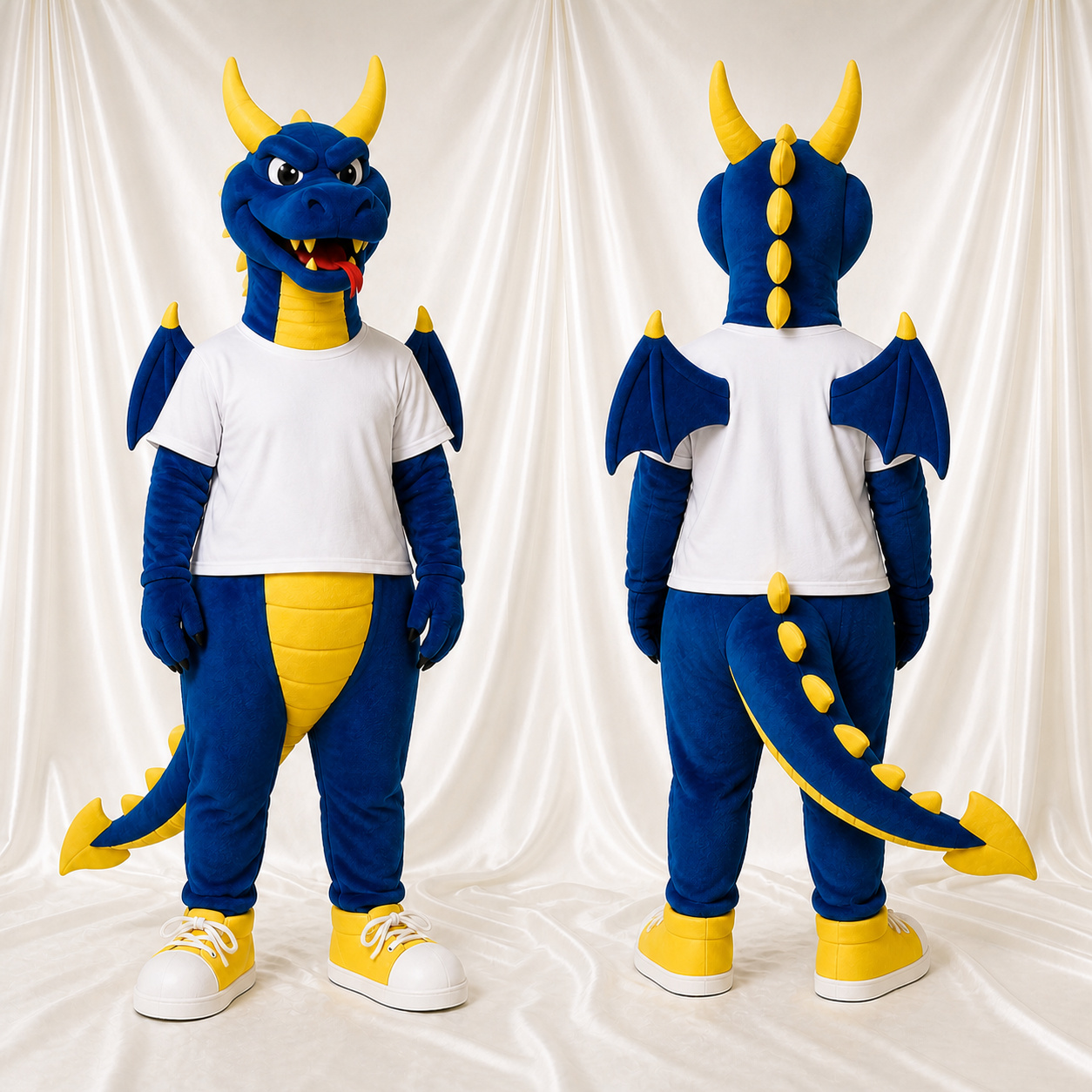 Gehörnter langer Drache Maskottchenkostüm Ganzkörper für Erwachsene Sportveranstaltungen Gehörnter langer Drache Maskottchenkostüm Ganzkörper für Erwachsene Sportveranstaltungen