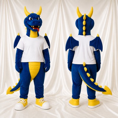 Long Dragon Cornu Costume de mascotte intégral pour adultes Événements sportifs