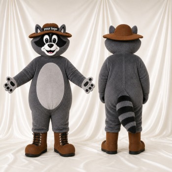 Gray Raccoon Mascot Costume Full Body for Adults Outdoor Events