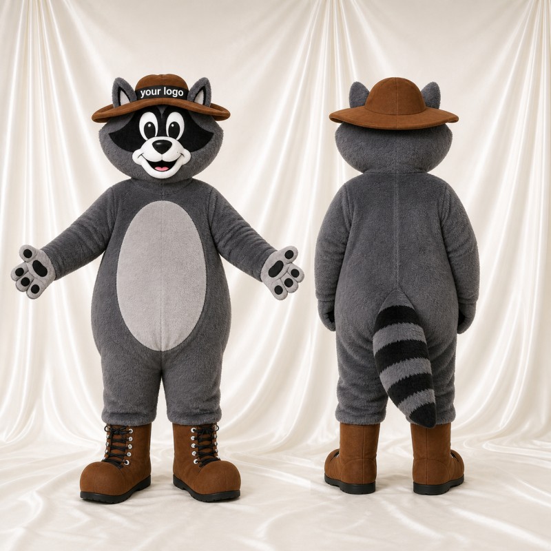 Gray Raccoon Mascot Costume Full Body for Adults Outdoor Events