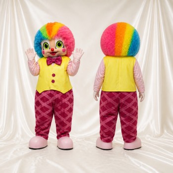 Regenbogen Clown Maskottchenkostüm Ganzkörper für Erwachsene Veranstaltungen