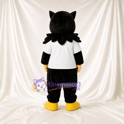 Black Owl Mascot Costume Full Body for Adults School Events