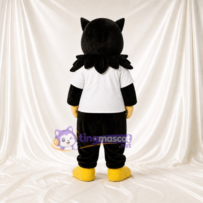 Black Owl Mascot Costume Full Body for Adults School Events