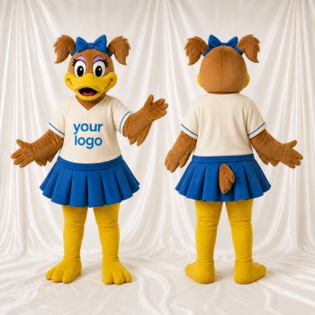Duck Cheerleader Mascot Costume Full Body for Adults Sports Events