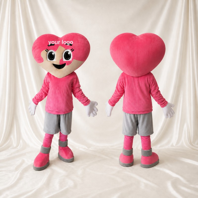 Heart Character Mascot Costume Full Body for Adults Charity Events