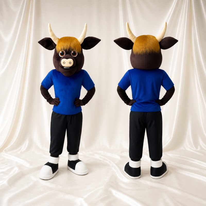 Brown Bull Mascot Costume Full Body for Adults Sports Events