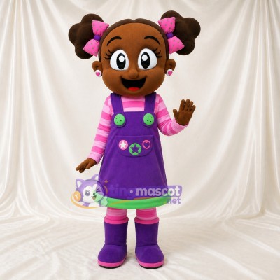 Brown Girl Mascot Costume Full Body for Adults School Events