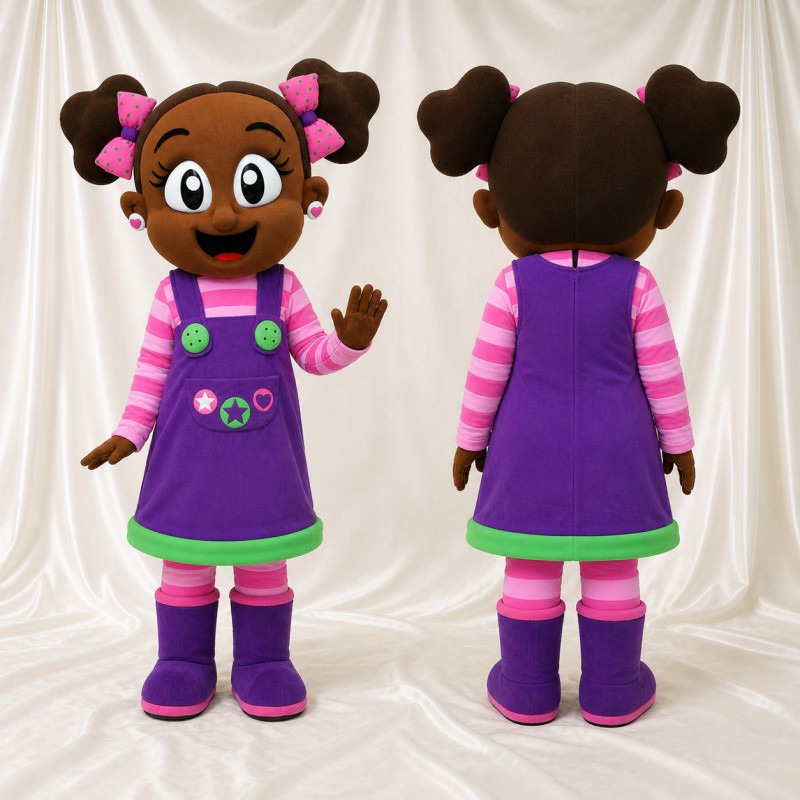 Brown Girl Mascot Costume Full Body for Adults School Events