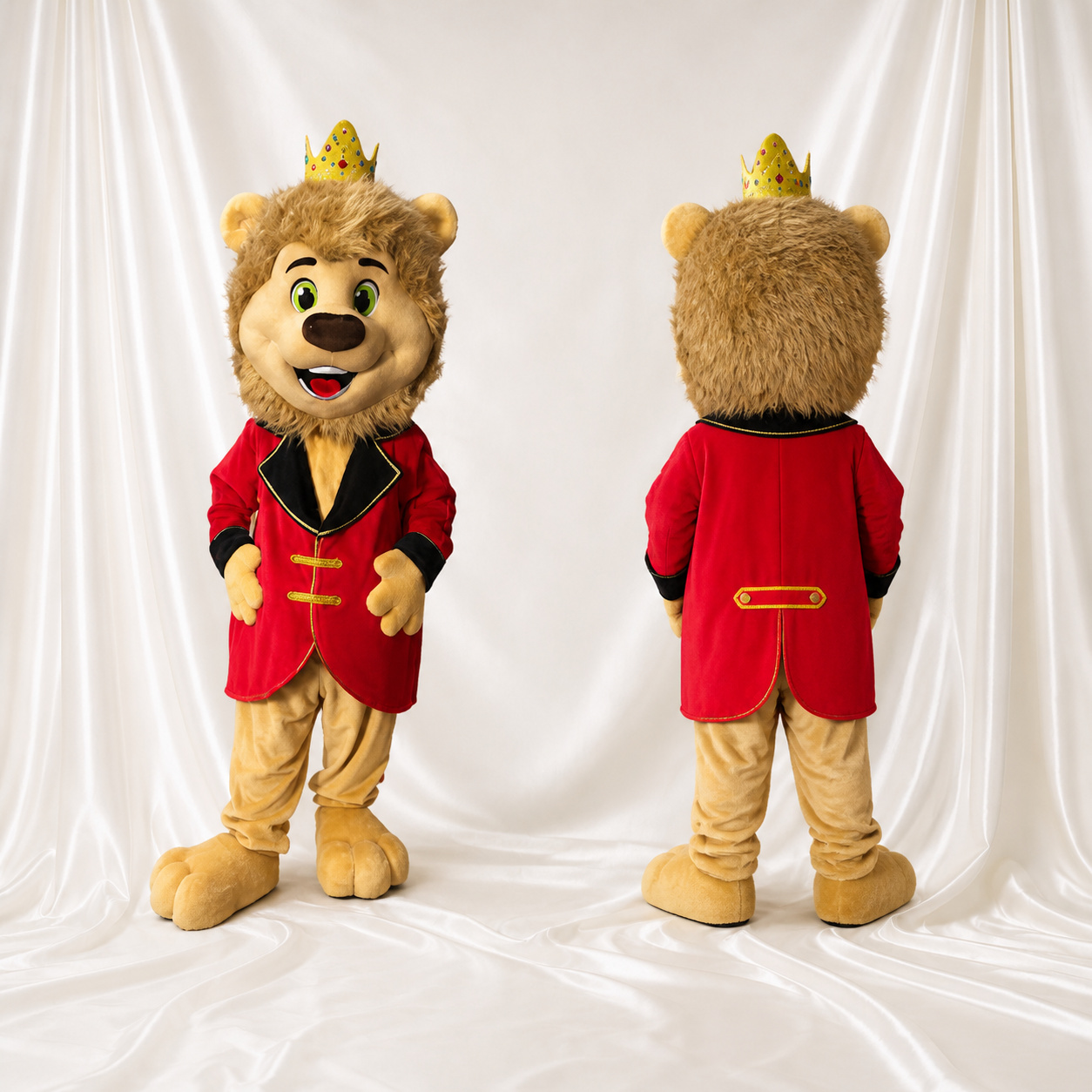 Bronzé rouge et or Lion Royal Costume de mascotte intégral pour adultes Événements de scène Bronzé rouge et or Lion Royal Costume de mascotte intégral pour adultes Événements de scène