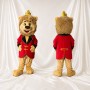 Bronzé rouge et or Lion Royal Costume de mascotte intégral pour adultes Événements de scène