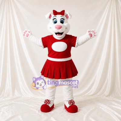 Dog Cheerleader Mascot Costume Full Body for Adults Sports Events