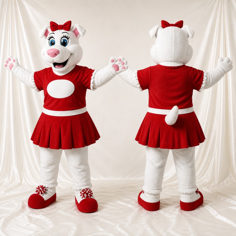 Dog Cheerleader Mascot Costume Full Body for Adults Sports Events