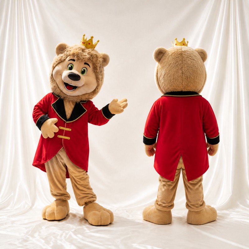 Regal Bear Mascot Costume Full Body for Adults Stage Events