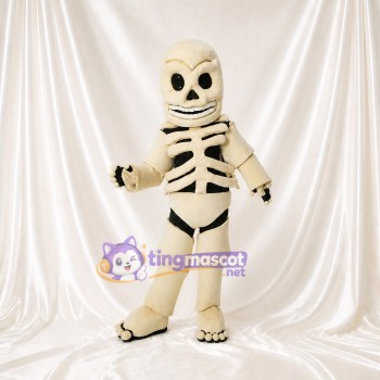 Ivory Skeleton Mascot Costume Full Body for Adults Stage Events