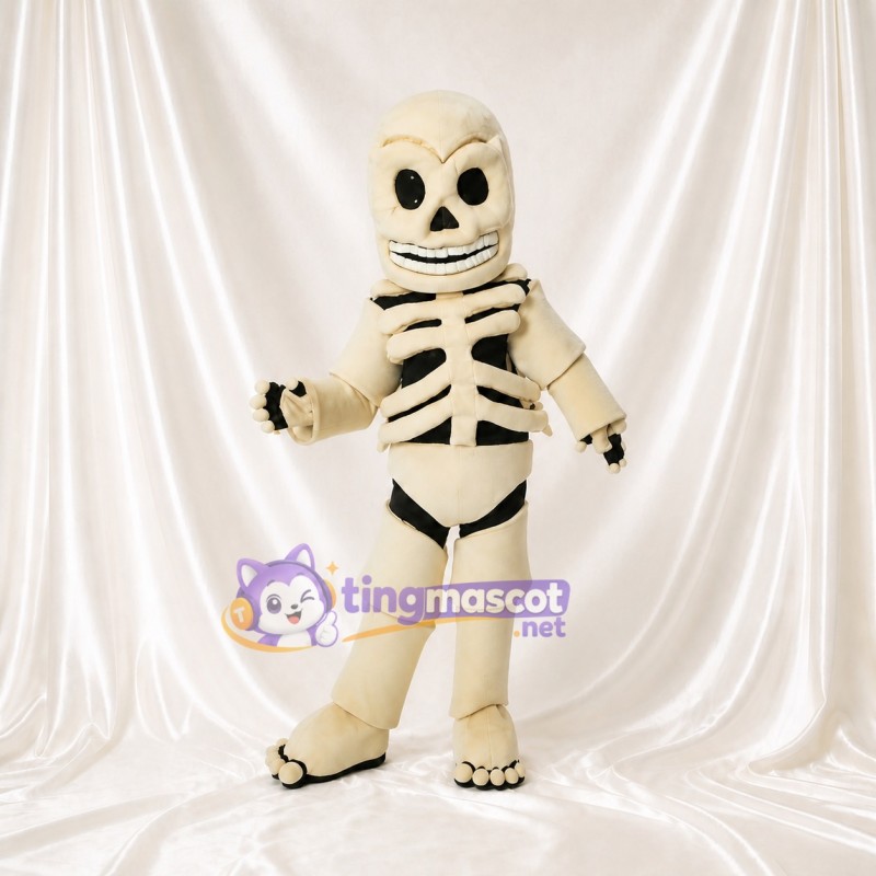 Ivory Skeleton Mascot Costume Full Body for Adults Stage Events